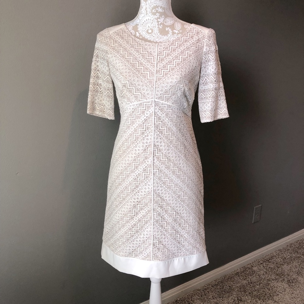 Antonio Melani Ivory Lace Dress, Size 2.